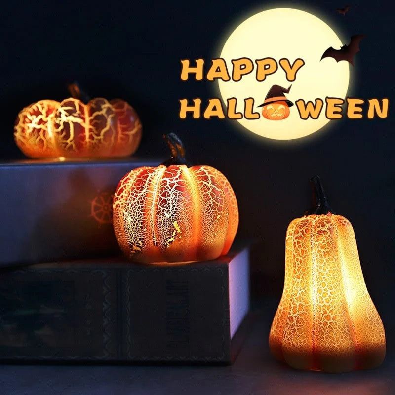 Pumpkin Lights Battery-Operated LED Resin Decor