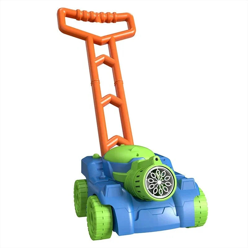 Push Mower Toy Wheel-Activated Bubble-Blowing
