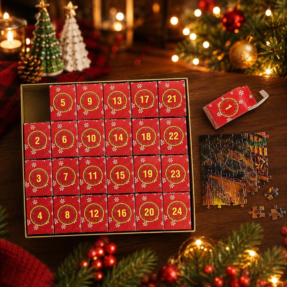 Puzzle Advent Calendar 1,008-Piece 24-Day Christmas Countdown