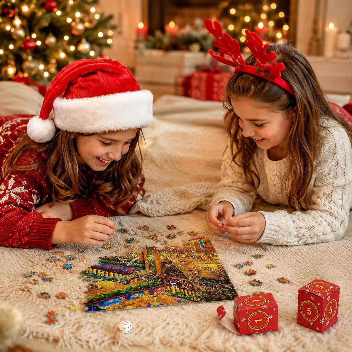 Puzzle Advent Calendar 1,008-Piece 24-Day Reference Poster Included