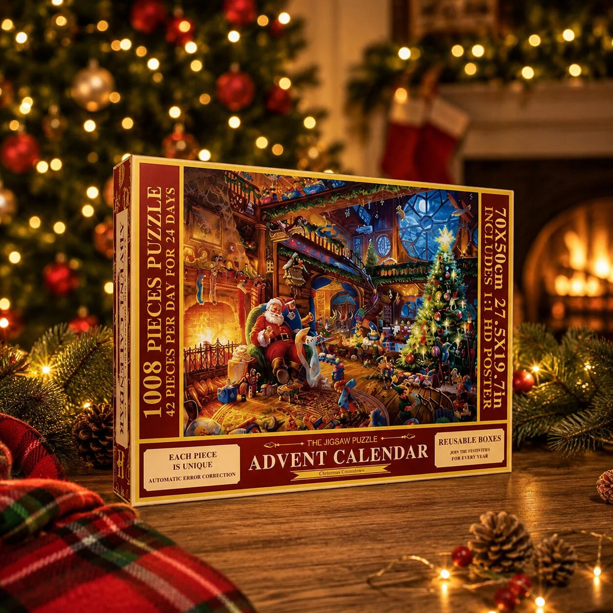 Puzzle Advent Calendar 1,008-Piece 24-Day Reference Poster Included