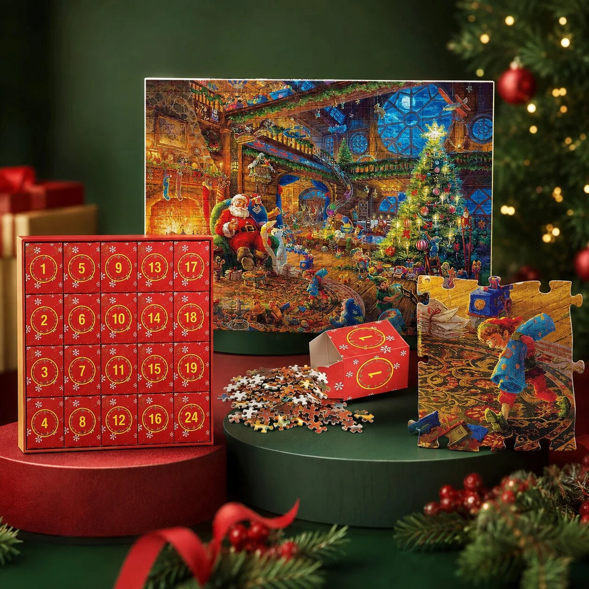 Puzzle Advent Calendar 1,008-Piece 24-Day Reference Poster Included