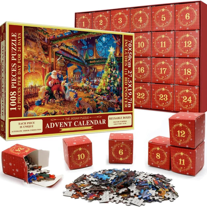 Puzzle Advent Calendar 1008 Pieces & 24 Daily Boxes