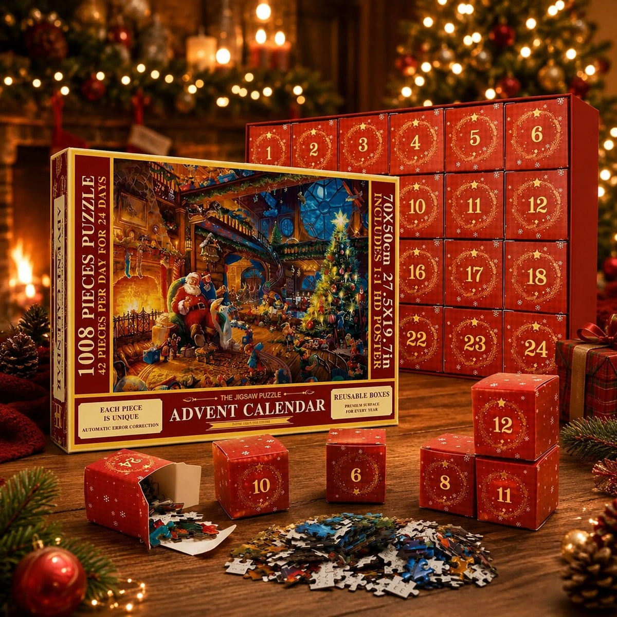 Puzzle Advent Calendar 1008 Pieces 24-Day Countdown