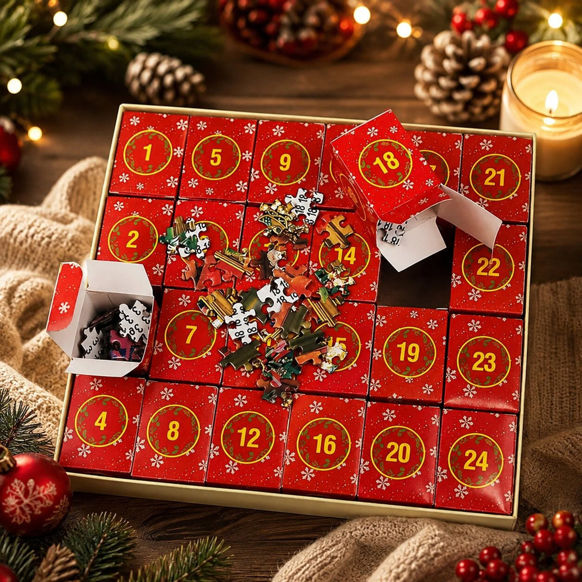 Puzzle Advent Calendar 1008 Pieces 24-Day Countdown