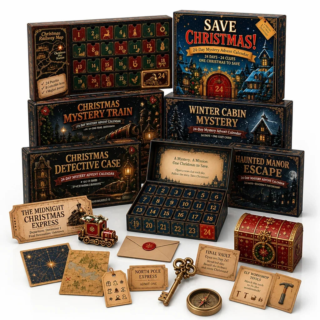 Puzzle Advent Calendar 24-Day Escape Room-Style Challenges