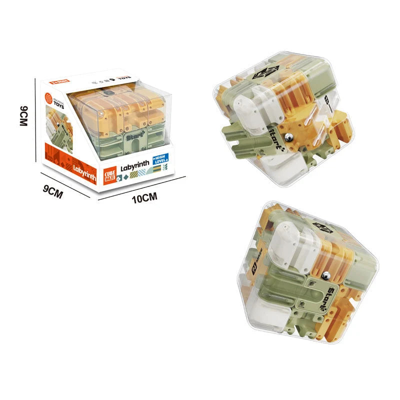 Puzzle Cube Clear Maze Sealed Metal Ball Pocket-Sized