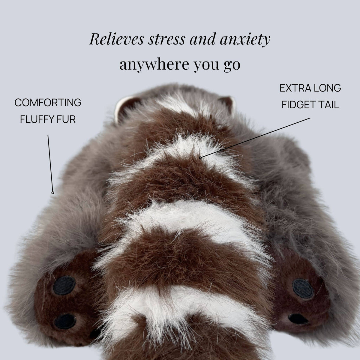 Raccoon Plush Toy Extra-Long Weighted Arms Comforting Hug Design