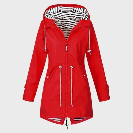 Rain Jacket Waterproof Extended Length & Adjustable Hood