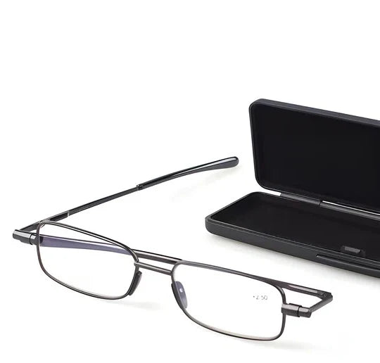 Reading Glasses Compact Folding Design Slim Carrying Case