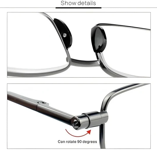 Reading Glasses Compact Folding Design Slim Carrying Case