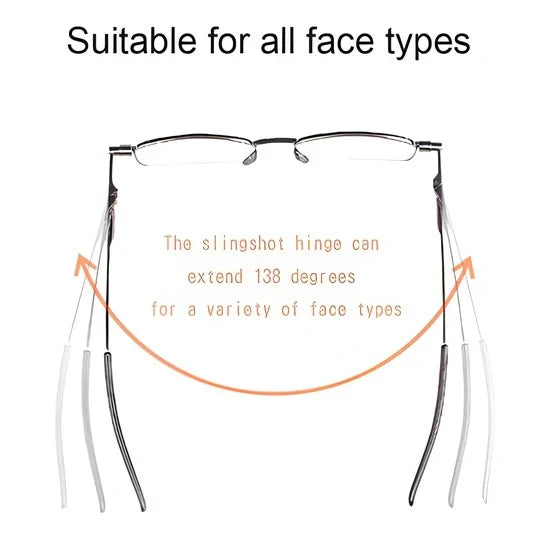Reading Glasses Compact Folding Design Slim Carrying Case