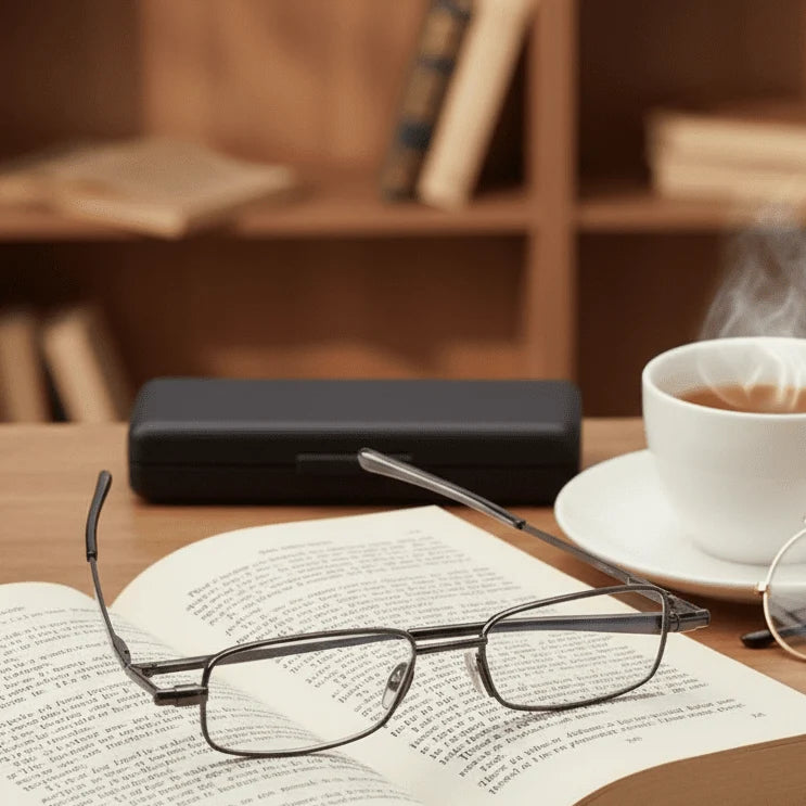 Reading Glasses Foldable Compact Design Flexible Spring Hinges