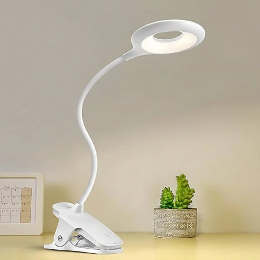 Reading Lamp Clip-On Flexible Neck Dimmable USB-Powered