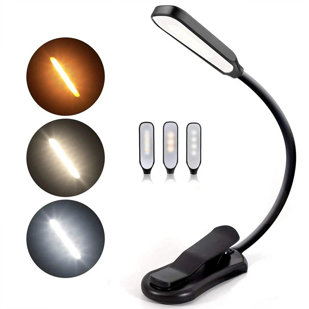 Reading Light Clip-On USB Rechargeable 3 Color Modes