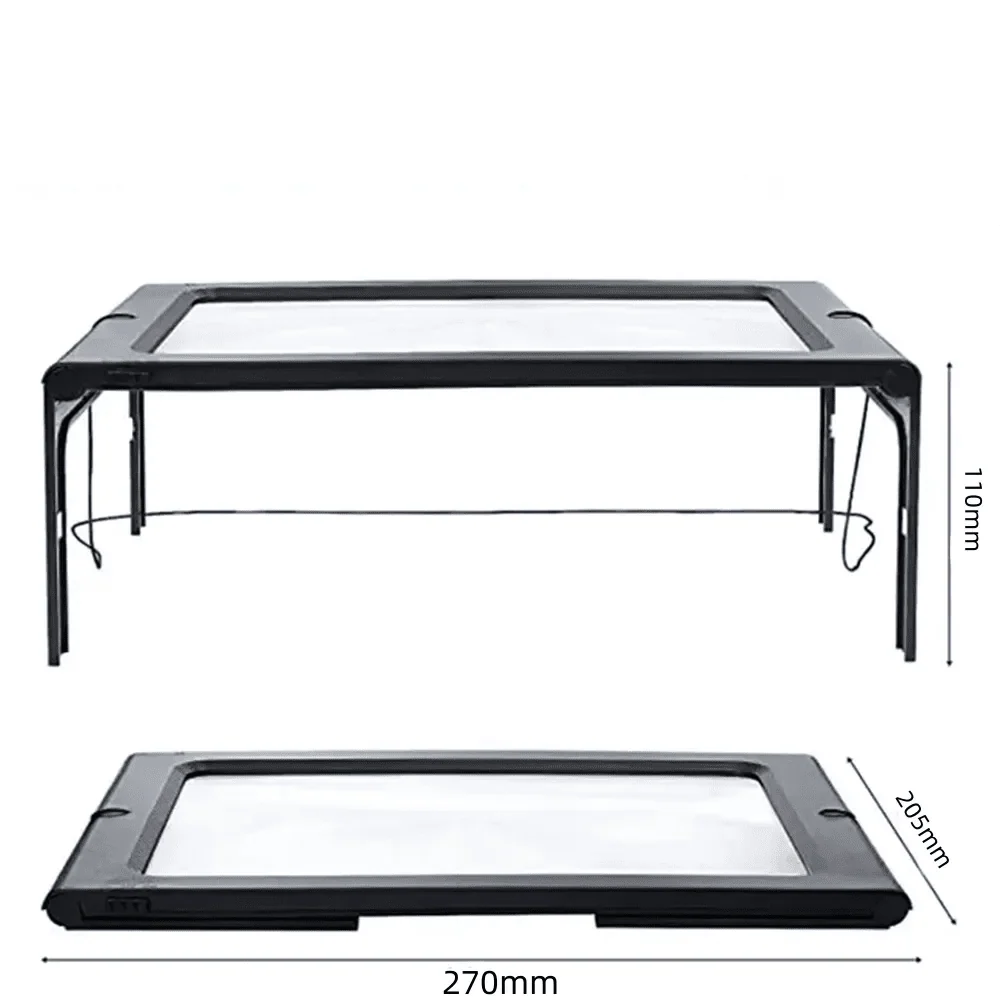 Reading Magnifier 3× Magnification LED Lighting Foldable Hands-Free