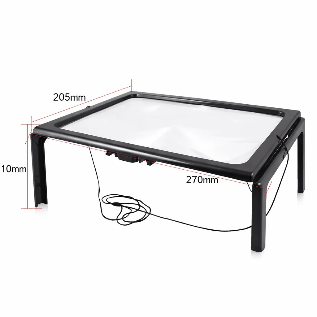 Reading Magnifier 3× Magnification LED Lighting Foldable Hands-Free