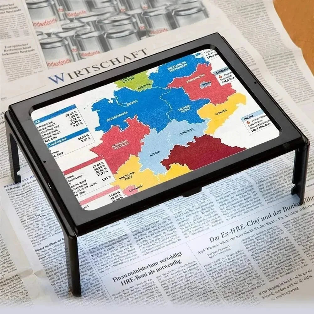 Reading Magnifier 3× Magnification LED Lighting Foldable Hands-Free