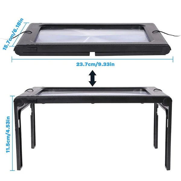 Reading Magnifier 3X LED Hands-Free Foldable Stand
