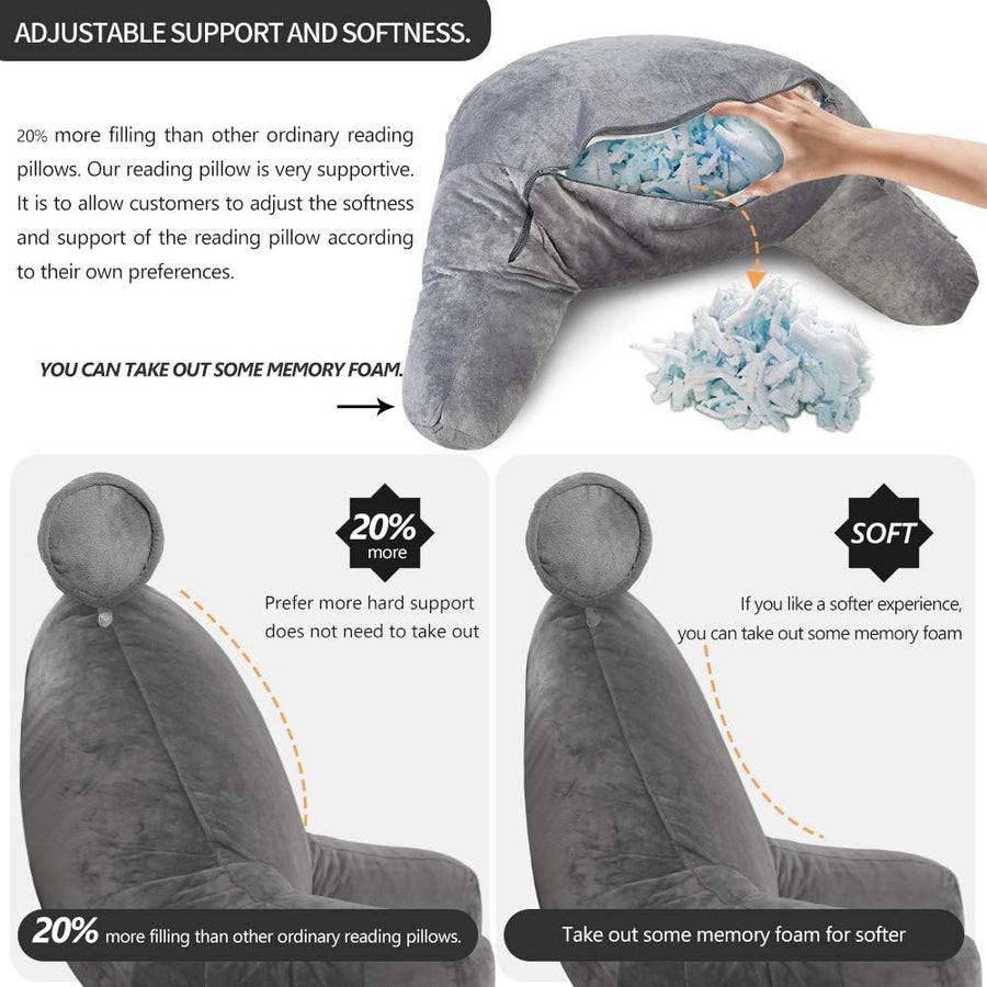 Reading Pillow Ultra-Plush Ergonomic Backrest & Armrests