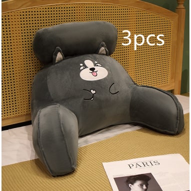 Reading Pillow Wedge Backrest Integrated Armrests Detachable Neck Roll