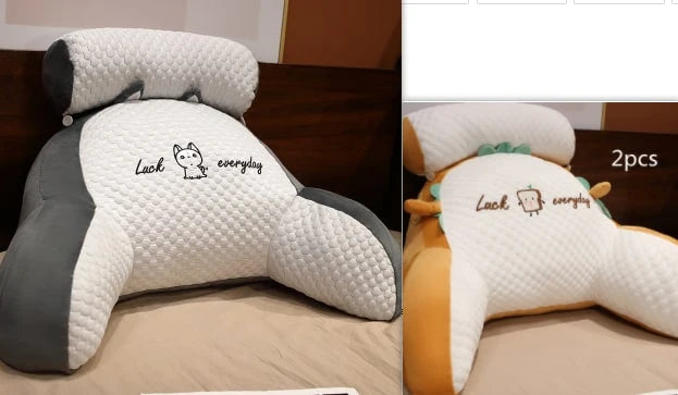 Reading Pillow Wedge Backrest Integrated Armrests Detachable Neck Roll