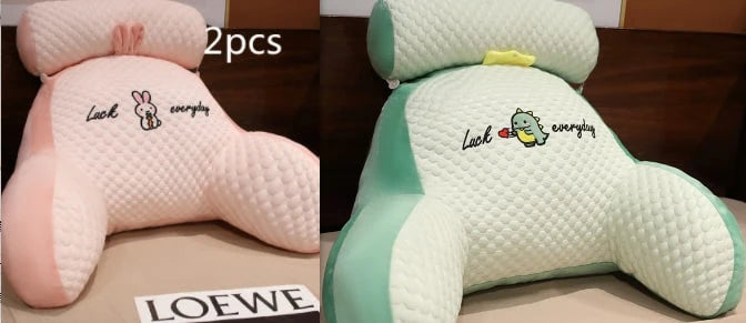Reading Pillow Wedge Backrest Integrated Armrests Detachable Neck Roll