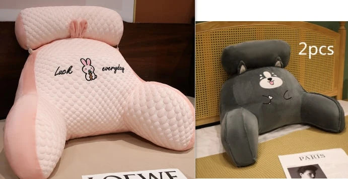 Reading Pillow Wedge Backrest Integrated Armrests Detachable Neck Roll