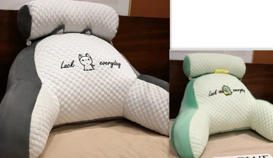 Reading Pillow Wedge Backrest Integrated Armrests Detachable Neck Roll