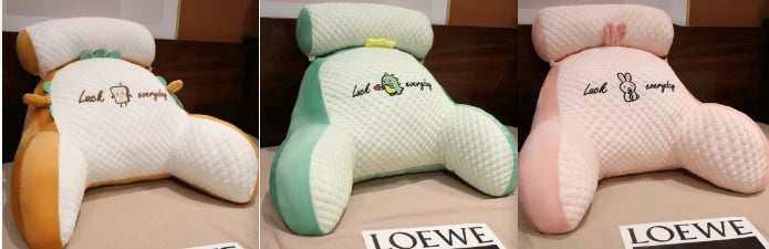 Reading Pillow Wedge Backrest Integrated Armrests Detachable Neck Roll