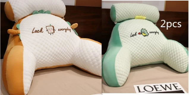 Reading Pillow Wedge Backrest Integrated Armrests Detachable Neck Roll