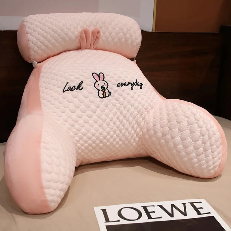 Reading Pillow Wedge Backrest Integrated Armrests Detachable Neck Roll