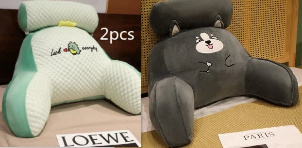 Reading Pillow Wedge Backrest Integrated Armrests Detachable Neck Roll