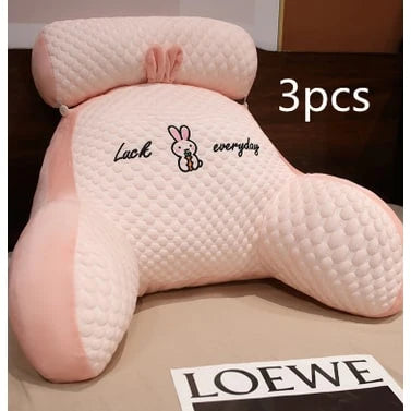 Reading Pillow Wedge Backrest Integrated Armrests Detachable Neck Roll