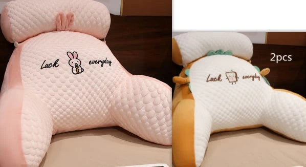 Reading Pillow Wedge Backrest Integrated Armrests Detachable Neck Roll
