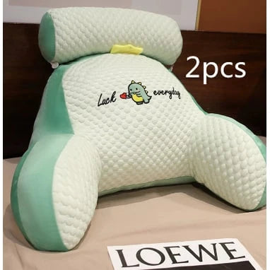 Reading Pillow Wedge Backrest Integrated Armrests Detachable Neck Roll