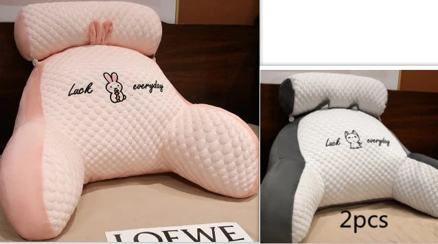 Reading Pillow Wedge Backrest Integrated Armrests Detachable Neck Roll