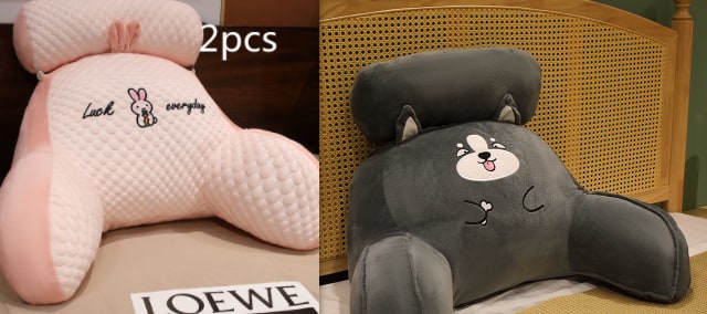 Reading Pillow Wedge Backrest Integrated Armrests Detachable Neck Roll