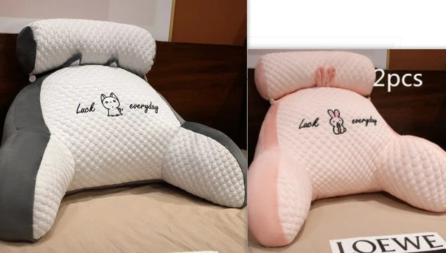 Reading Pillow Wedge Backrest Integrated Armrests Detachable Neck Roll
