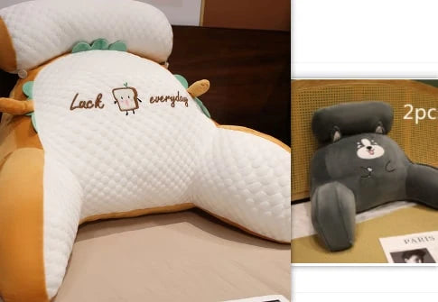 Reading Pillow Wedge Backrest Integrated Armrests Detachable Neck Roll