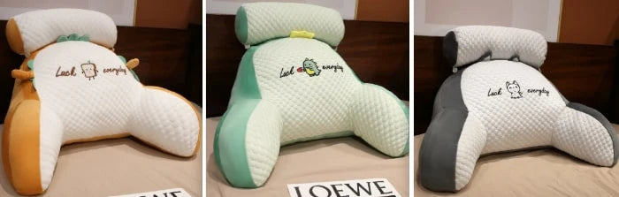 Reading Pillow Wedge Backrest Integrated Armrests Detachable Neck Roll