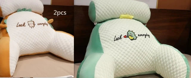 Reading Pillow Wedge Backrest Integrated Armrests Detachable Neck Roll