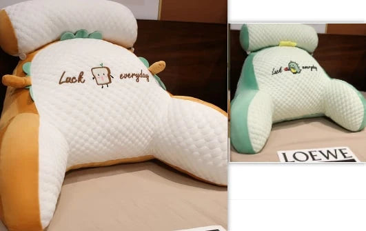 Reading Pillow Wedge Backrest Integrated Armrests Detachable Neck Roll