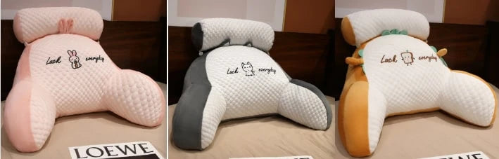 Reading Pillow Wedge Backrest Integrated Armrests Detachable Neck Roll