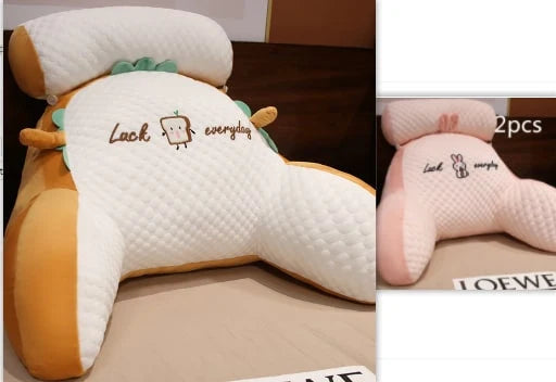 Reading Pillow Wedge Backrest Integrated Armrests Detachable Neck Roll