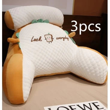 Reading Pillow Wedge Backrest Integrated Armrests Detachable Neck Roll