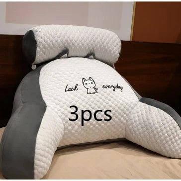 Reading Pillow Wedge Backrest Integrated Armrests Detachable Neck Roll