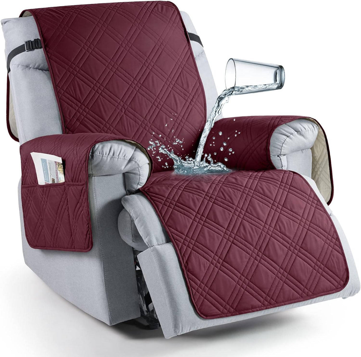 Recliner Chair Cover Waterproof Silicone-Grip & Machine Washable