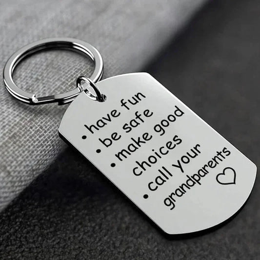 Reminder Keychain Engraved Stainless Steel Tarnish-Resistant