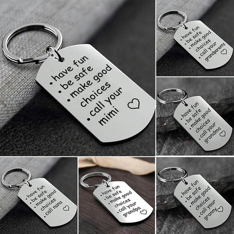 Reminder Keychain Engraved Stainless Steel Tarnish-Resistant
